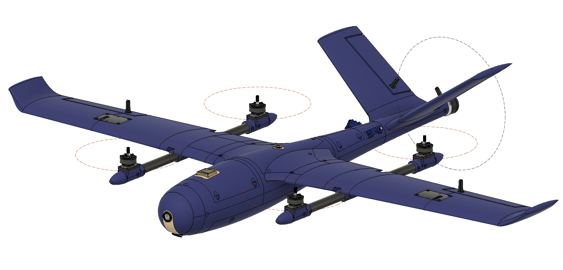 Three-quarter CAD perspective of the Viridis aircraft concept